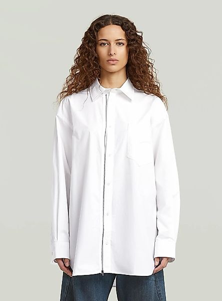 G-STAR Langarmshirt "Oversized Zip Popeline-Hemd" günstig online kaufen