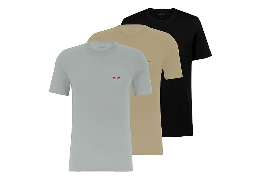 HUGO Unterziehshirt Crew-Neck T-Shirt (3-St., 3 Stück) mit Logo-Print günstig online kaufen