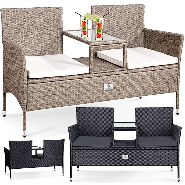 KESSER Gartenbank, Polyrattan Gartenbank 2-Sitzer Bank günstig online kaufen
