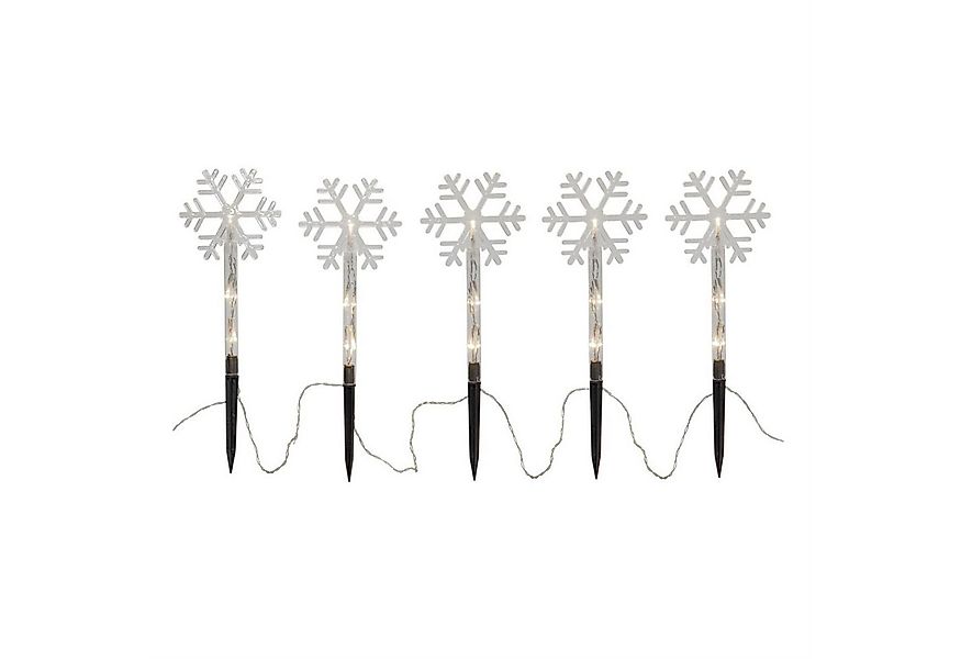 STAR TRADING LED Dekolicht LED Dekostab 5 Schneeflocken Außen Balkon Weihna günstig online kaufen