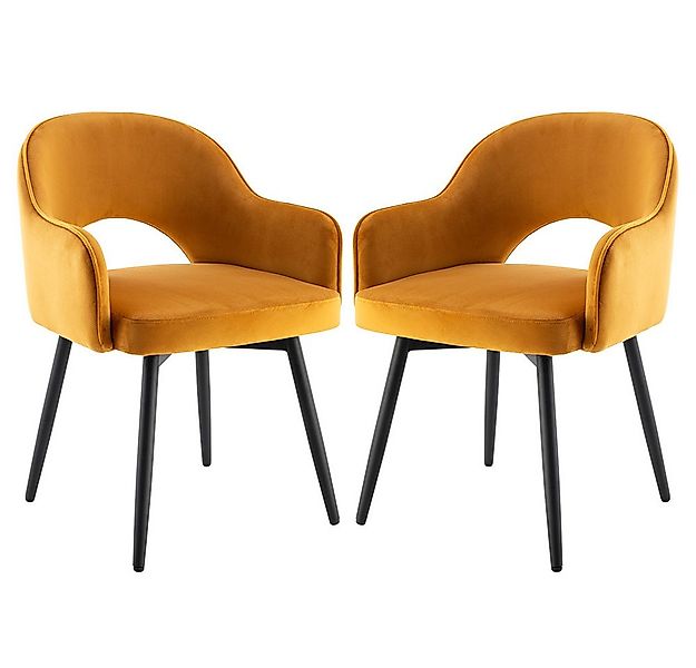 WAHSON OFFICE CHAIRS Esszimmerstuhl 2er Set Drehstuhl Samt Modern Küchenstü günstig online kaufen