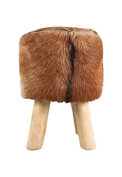 HSM Collection | Runder Hocker aus Ziegenleder günstig online kaufen