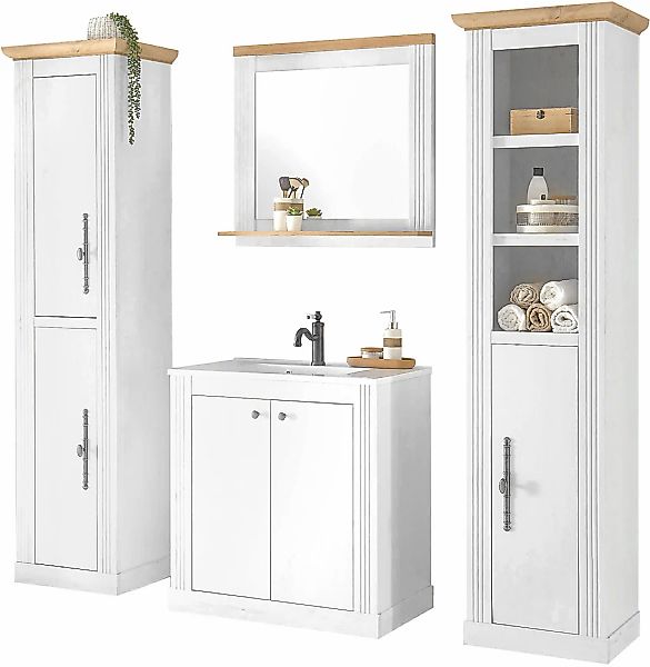 Home affaire Badmöbel-Set "WESTMINSTER, Bad im Landhausstil, 4-teiliges Bad günstig online kaufen