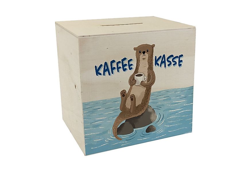 speecheese Spardose Kaffeekasse Spardose aus Holz mit niedlichem Otter günstig online kaufen