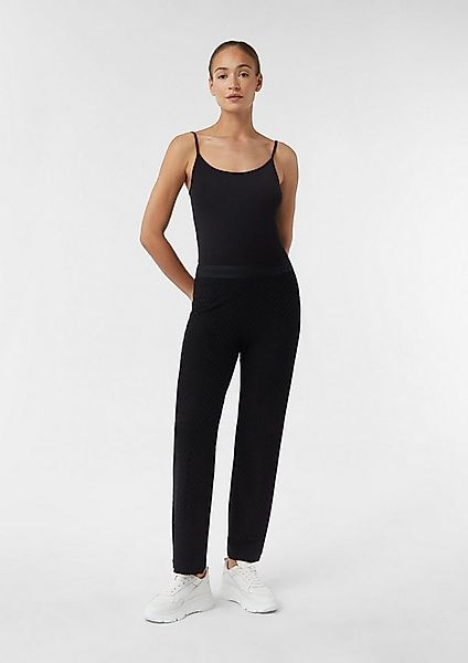 comma Chinos Hose Straight Leg-Hose aus Viskosemix mit Ajourmuster günstig online kaufen
