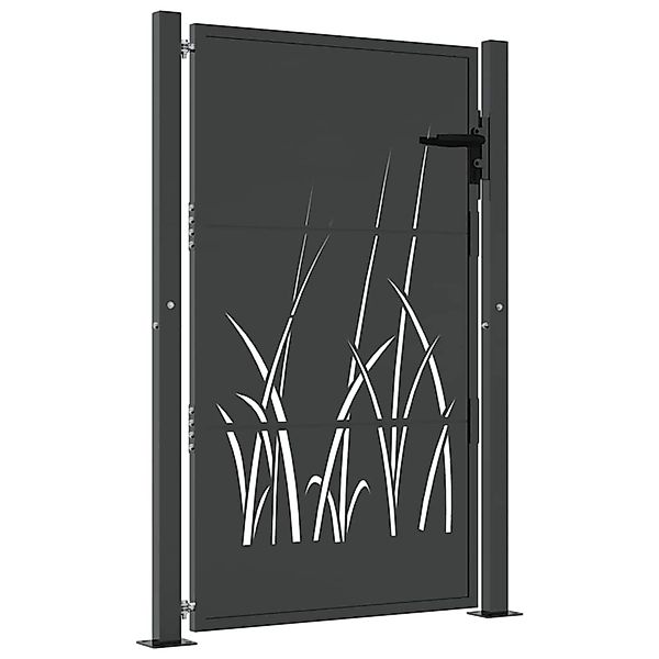 vidaXL Gartentor Anthrazit 105x130 cm Stahl Gras-Design 153168 günstig online kaufen