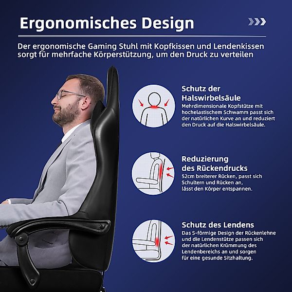 Hiazurm Gaming-Stuhl Gaming Stuhl, Bürostuhl Ergonomisch günstig online kaufen
