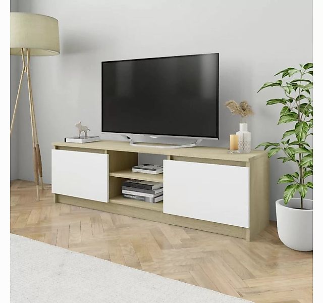 vidaXL TV-Schrank TV-Schrank Weiß und Sonoma Eiche 1203035,5 cm Spanplatte günstig online kaufen