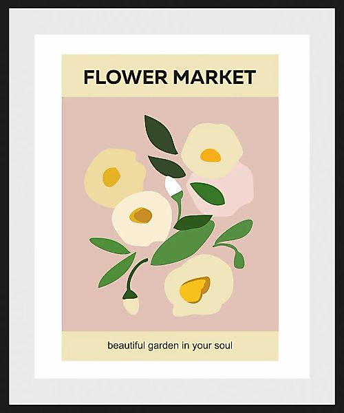 queence Bild »Flower Market«, (1 St.), HD Premium Poster-Druck inkl. Holzra günstig online kaufen
