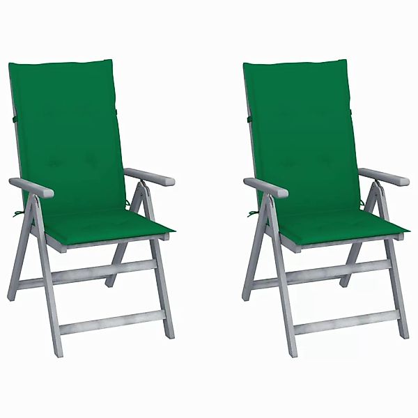 Verstellbare Gartenstühle 2 Stk. Mit Auflagen Massivholz Akazie günstig online kaufen