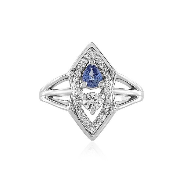 Cavill Silberring Ceylon Saphir & Weißer günstig online kaufen
