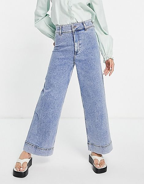 & Other Stories – Jeans aus Bio-Baumwolle in Blau mit Ziernähten günstig online kaufen