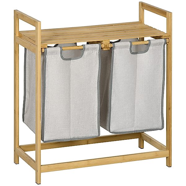 HOMCOM Wäschekorb mit 2 Regalen und günstig online kaufen