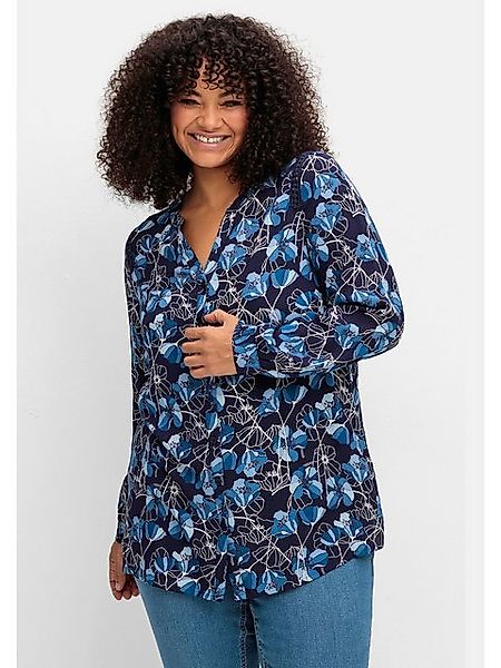 Sheego Druckbluse Große Größen mit Blütenprint und Spitzenborte günstig online kaufen