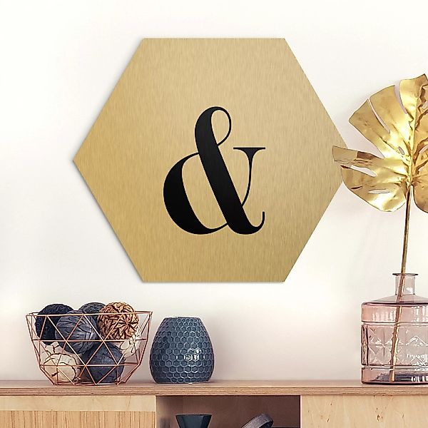 Hexagon-Alu-Dibond Bild Buchstaben Buchstabe Serif Weiß & günstig online kaufen