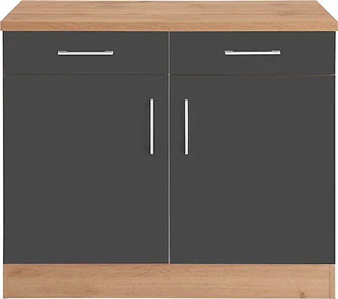 KOCHSTATION Unterschrank "KS-Colmar" 100 cm, mit Metallgriff, für viel Stau günstig online kaufen