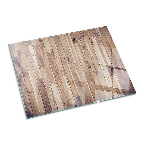 Tulup Glasplatte für Kamin Holzbrett im Layout Kaminofen Glas Bodenplatte R günstig online kaufen