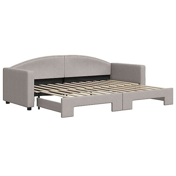 vidaXL Bett Tagesbett Ausziehbar Taupe 80x200 cm Stoff günstig online kaufen