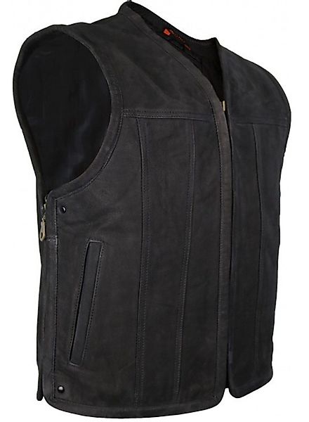 MDM Lederweste Matt Schwarze Herren Biker günstig online kaufen