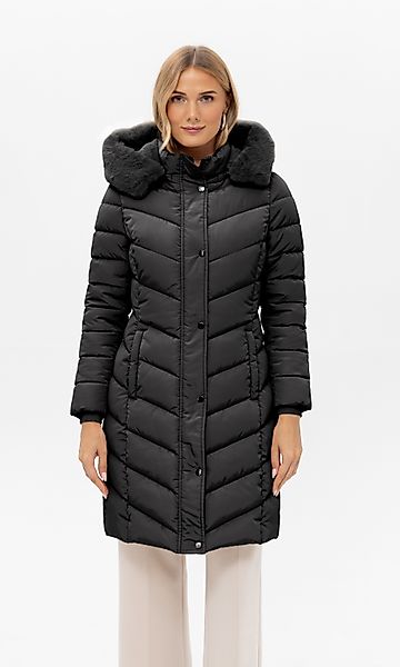 Passioni Winterjacke Lange Steppjacke mit Kapuze günstig online kaufen