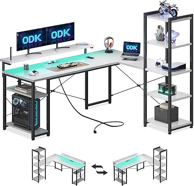 ODK Gamingtisch L Form Gaming Tisch günstig online kaufen