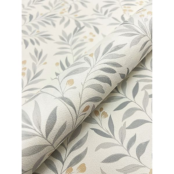 Newroom Vliestapete Dinah Grey Blätter Modern günstig online kaufen