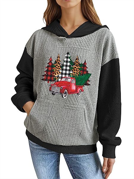 PYLIKE Hoodie Damen Kapuzenpullover mit Weihnachten-Print günstig online kaufen