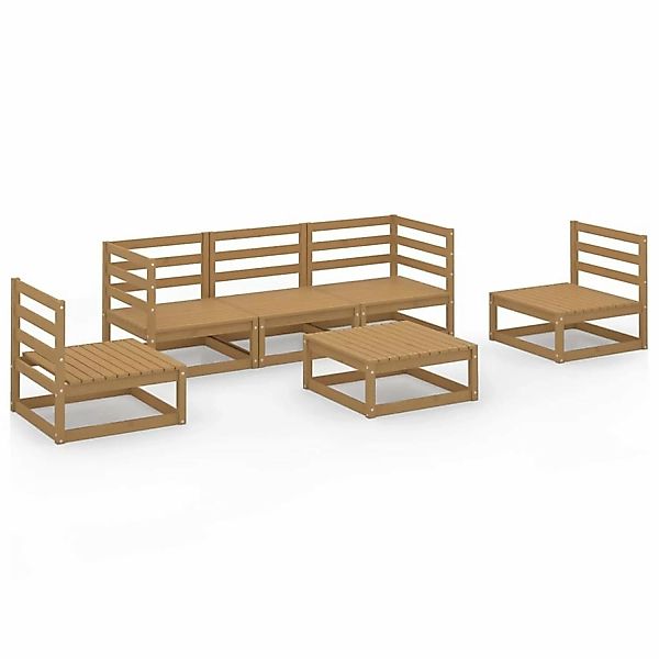 vidaXL 6-tlg Garten-Lounge-Set Honigbraun Massivholz Kiefer Modell 10 günstig online kaufen