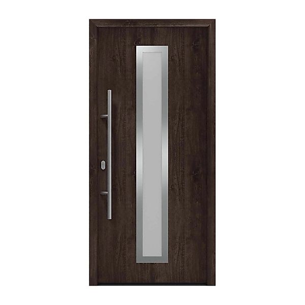 EcoStar Haustür Isopro IP 700S Eiche Dunkel 110 cm x 210 cm DIN L günstig online kaufen