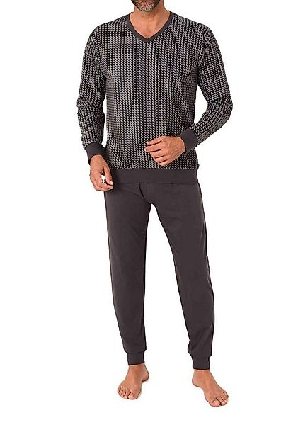 Normann Pyjama Normann Herren Schlafanzug langarm mit Bündchen und V-Hals günstig online kaufen
