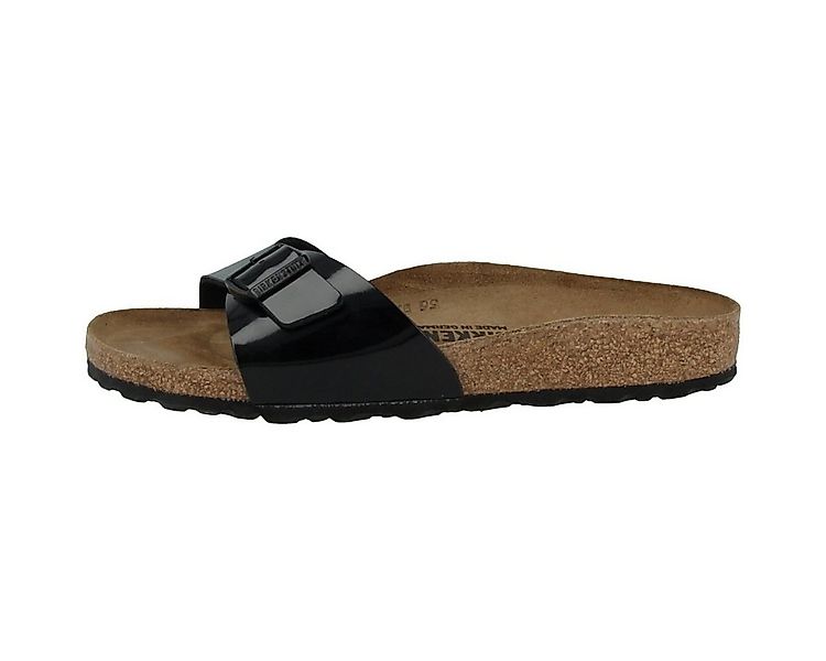 Birkenstock Madrid Birko-Flor Lack schmal Damen Pantolette Hausschuhe, Sand günstig online kaufen