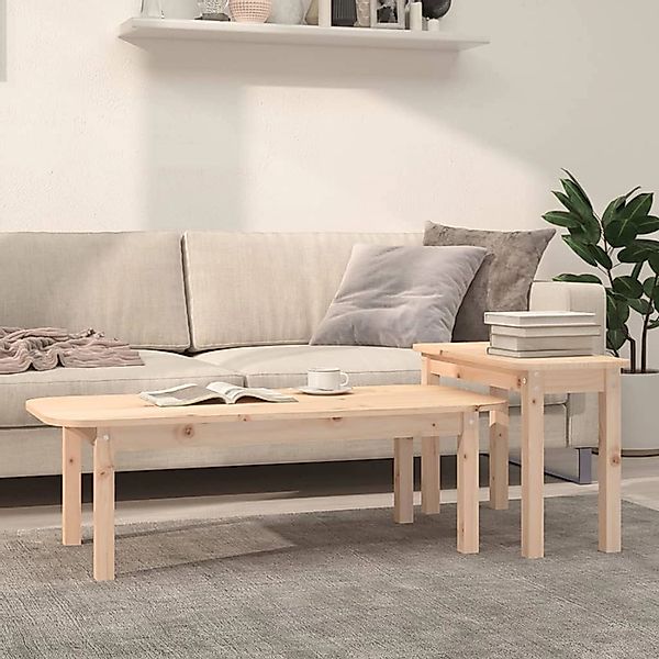 vidaXL 2-Tlg Couchtisch-Set Massivholz Kiefer 822362 günstig online kaufen