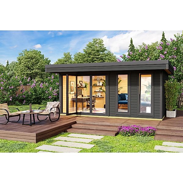 Lasita Maja Gartenhaus Domeo 8 Carbongrau 500 cm x 400 cm günstig online kaufen