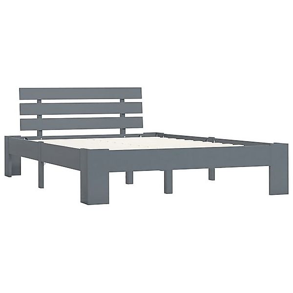vidaXL Bettgestell Massivholzbett Grau Kiefer 140x200 cm Bett Bettrahmen Be günstig online kaufen