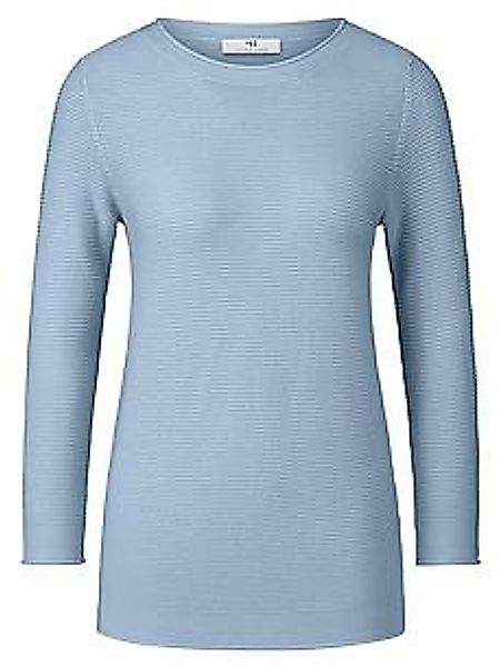 Rundhals-Pullover 3/4-Arm Peter Hahn blau günstig online kaufen