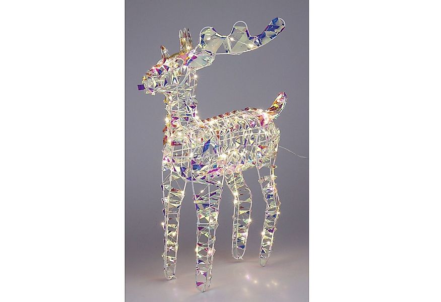 Mojawo Lichtervorhang LED Rentier 100 LEDs warmweiß Weihnachtsbeleuchtung I günstig online kaufen