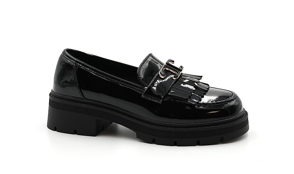 Sonderpostendiscount Damenschuhe Modell XJ-1003 Black Lack Loafer günstig online kaufen