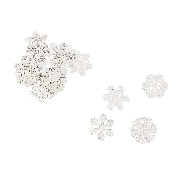 MICA Weihnachtsfigur Streudeko Schneeflocken - weiß - ca. 4 cm - 18 Stück günstig online kaufen