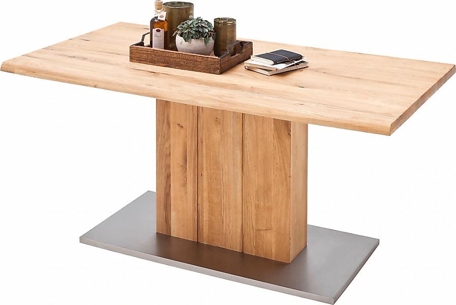 MCA furniture Esstisch "Greta", Esstisch Massivholz mit Baumkante, gerader günstig online kaufen
