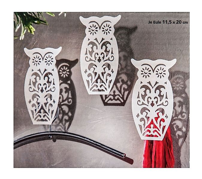 BURI Garderobenhaken 3x Garderobenhaken Eule Kleiderhaken günstig online kaufen