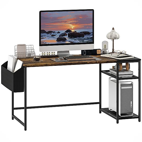 HOMCOM Computertisch, Bürotisch 150 x 60 cm, Schreibtisch mit Lagerung, Rev günstig online kaufen
