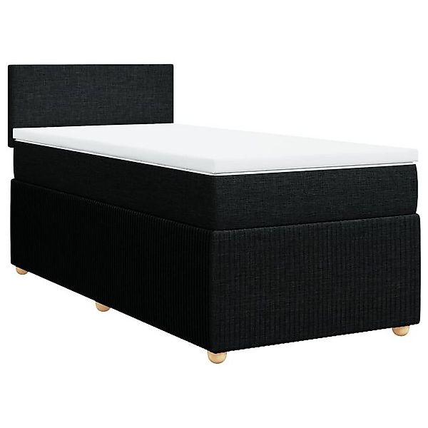 vidaXL Boxspringbett, Boxspringbett mit Matratze Schwarz 80x200 cm Stoff günstig online kaufen