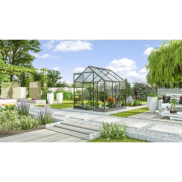 Vitavia Gewächshaus Kapitol 3800 Schwarz 3,8 m² inkl. Fundament günstig online kaufen