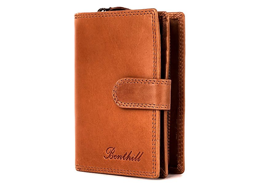 Benthill Geldbörse Damen Echt Leder RFID Portemonnaie Vintage Mittelgroß Po günstig online kaufen