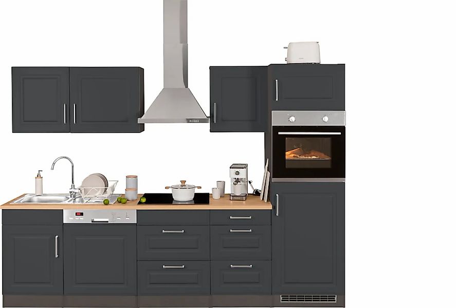 KOCHSTATION Küchenzeile "KS-Stockholm", Breite 280 cm, mit hochwertigen MDF günstig online kaufen