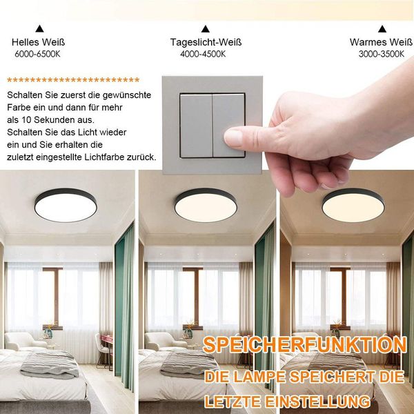 Sunicol Deckenleuchten Rund Panel Ultraflach LED günstig online kaufen