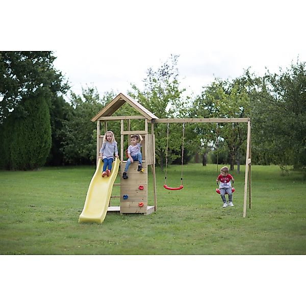 Wendi Toys Kinderspielturm Pinguin inkl. Kletterwand, Doppelschaukel & Ruts günstig online kaufen