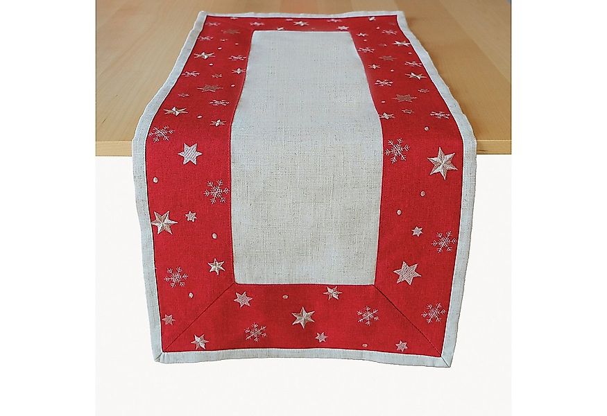 texpot Tischdecke Tischläufer Stickerei Sterne Winter Weihnachten (1-tlg) günstig online kaufen