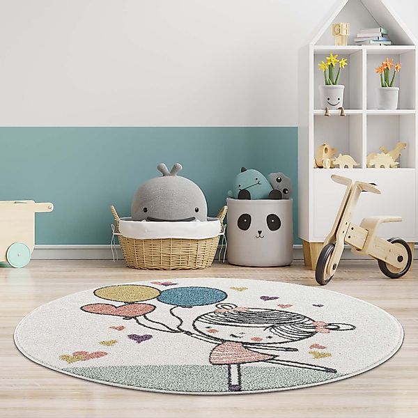 Carpet City Kinderteppich »Anime9393«, rund, 11 mm Höhe, Spielteppich, Mädc günstig online kaufen