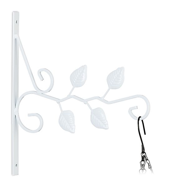 relaxdays Wandhaken Blumenampelhalterung mit Blättern günstig online kaufen